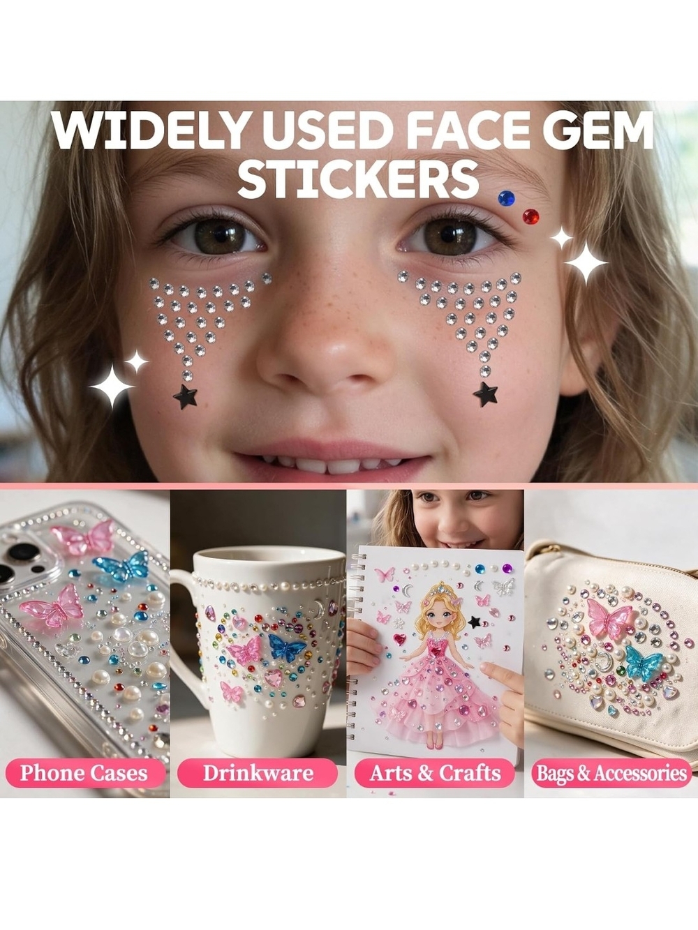 Face Body Glitter Gel,40 Colors Glitter Makeup with 6 Face Gem Sticker Sheets - Picture 7 of 8